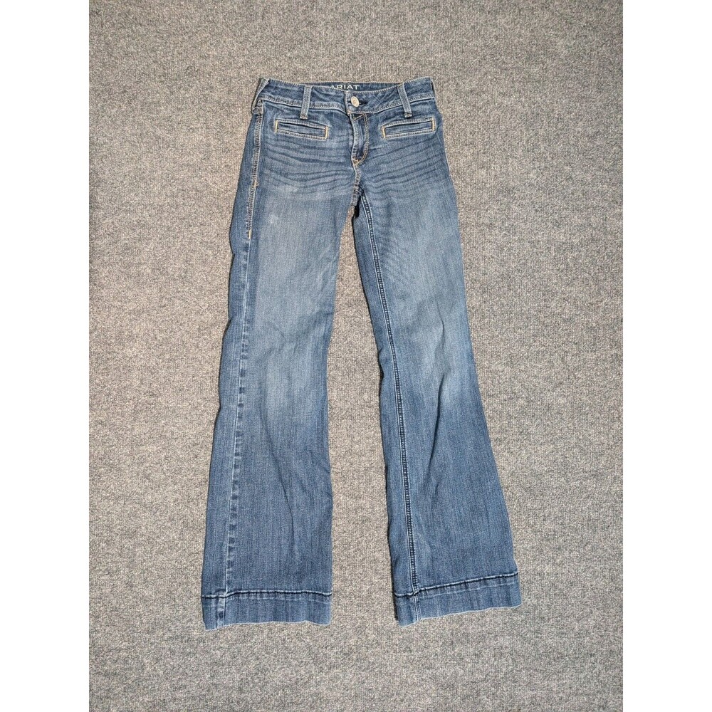 Ariat Trouser Jeans Womens 25R (25x31) Flare Denim Western Blue